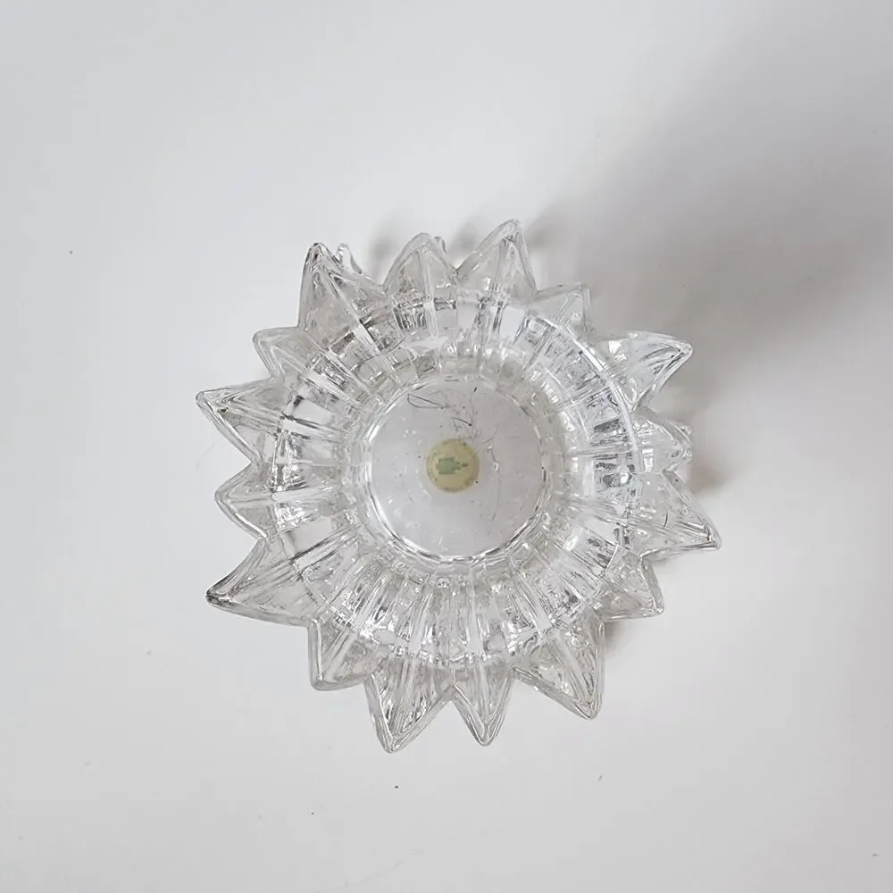 Vintage PartyLite Aurora Lead Crystal Votive Pillar Candle Holder Lot Of 3 - Picture 5 of 6